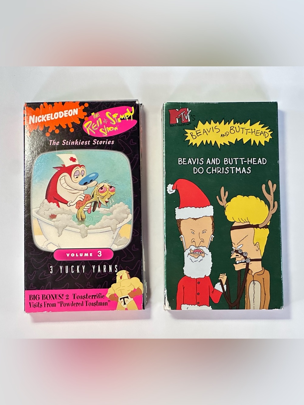 Vintage VHS Lot Ren & Stimpy Beavis & Butthead MTV Nickelodeon 1993 1996 Holiday